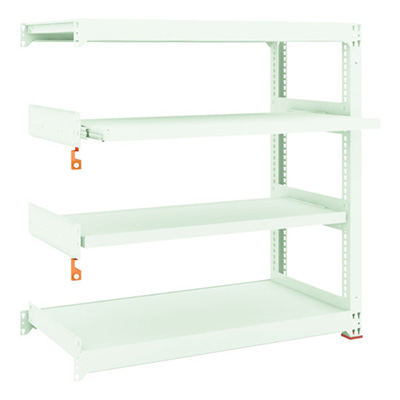 トラスコ TRUSCO スチールラック M3型中量棚 1200×571×H1200 4段うちスライド2段 連結 M3-4462M2B 149-7795 (商品コード：171130)