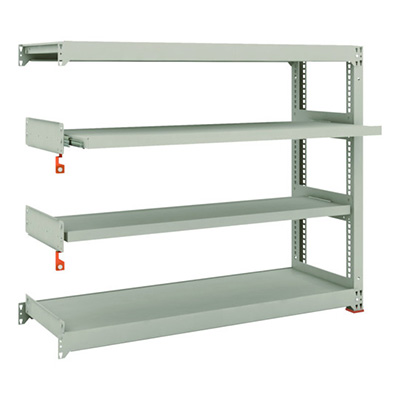 トラスコ TRUSCO スチールラック M3型中量棚 1500×471×H1200 4段うちスライド2段 連結 M3-4552M2B 149-7797 (商品コード：171156)