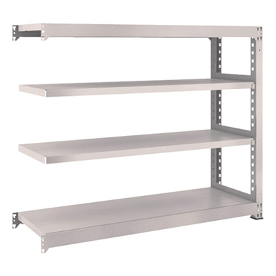 トラスコ TRUSCO スチール製中量ボルトレス棚 M3型 W1500×D471×H1200 4段 連結 ネオグレー M3-4554B 508-4873 (商品コード：171160)