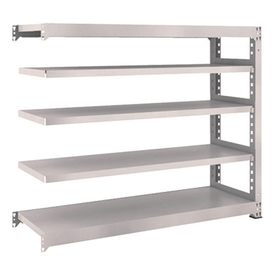 トラスコ TRUSCO スチール製中量ボルトレス棚 M3型 W1500×D471×H1200 5段 連結 ネオグレー M3-4555B 508-4890 (商品コード：171162)