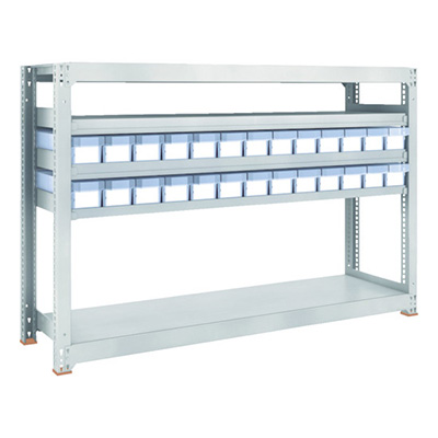 トラスコ TRUSCO スチールラック M3型中量棚 H1200 樹脂透明引出付 小×26 M3-4655-C26 856-3277 (商品コード：171198)