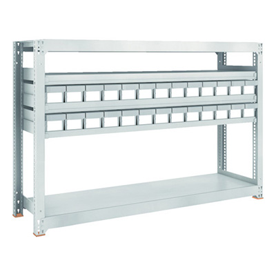 トラスコ TRUSCO スチールラック M3型中量棚 H1200 樹脂NG引出付 小×26 M3-4655-E26 856-3285 (商品コード：171199)