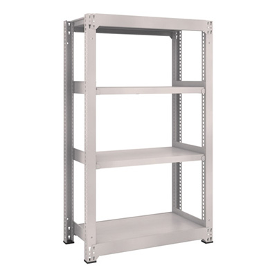 トラスコ TRUSCO スチール製中量ボルトレス棚 M3型 W1200×D1121×H1500 4段 単体 ネオグレー M3-54124 856-3980 (商品コード：171255)