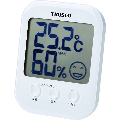 トラスコ TRUSCO 熱中症・インフルエンザ危険度お知らせ付デジタル温湿度計 TDTM-001 160-6371 (商品コード：172432)