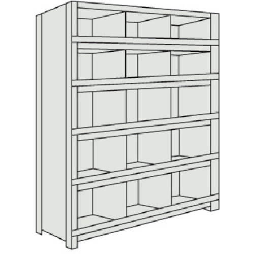 トラスコ TRUSCO スチールラック 軽量棚 縦仕切前当付 875X300X1500 3列5段 ネオグレー 53V-56 503-3721 (商品コード：173045)