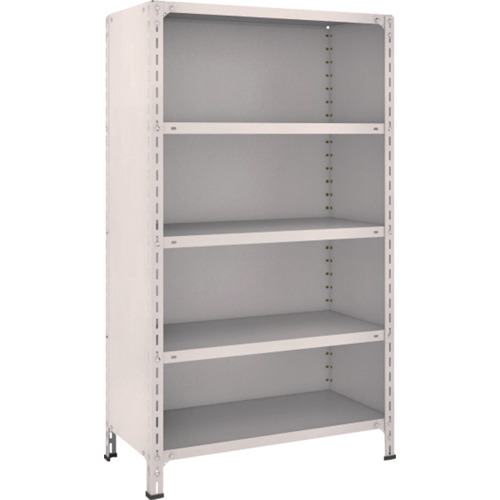 トラスコ TRUSCO スチールラック 軽量棚背板・側板付 W875XD450XH1500 5段 ネオグレー 53X-25 503-9151 (商品コード：173048)