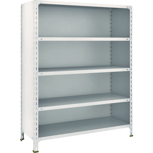 トラスコ TRUSCO スチールラック 軽量棚背板・側板付 W1200XD450X1500 5段 ネオグレー 54X-25 502-2673 (商品コード：173055)