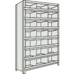 トラスコ TRUSCO スチール製軽量ボルト式棚 縦仕切前当付 W875×D300×H1800 3列7段 ネオグレー 63V-58 503-3870 (商品コード：173097)