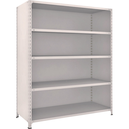 トラスコ TRUSCO スチールラック 軽量棚背板・側板付 W1500XD600X1800 5段 ネオグレー 65W-25 503-9355 (商品コード：173112)