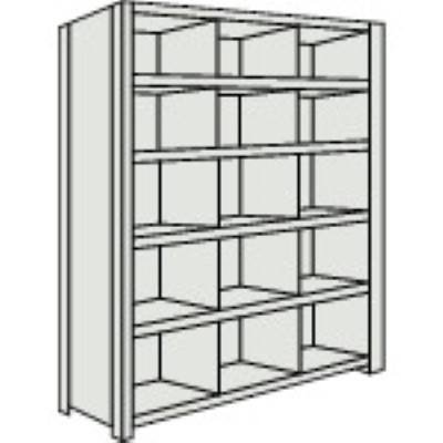 トラスコ TRUSCO スチール製軽量ボルト式棚 縦仕切付 W875×D300×H2100 3列5段 ネオグレー 73V-36 503-9541 (商品コード：173119)