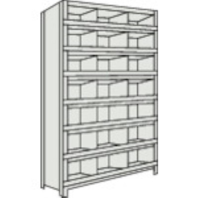 トラスコ TRUSCO スチール製軽量ボルト式棚 縦仕切前当付 W875×D300×H2100 3列7段 ネオグレー 73V-58 503-4141 (商品コード：173125)