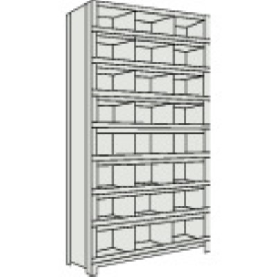 トラスコ TRUSCO スチール製軽量ボルト式棚 縦仕切前当付 W875×D300×H2100 3列8段 ネオグレー 73V-59 503-4159 (商品コード：173126)