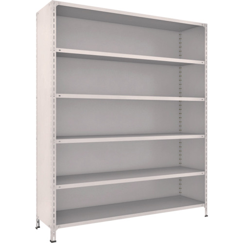 トラスコ TRUSCO スチールラック 軽量棚背板・側板付 W1800XD450X2100 6段 ネオグレー 76X-26 502-3351 (商品コード：173156)