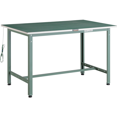 トラスコ TRUSCO 軽荷重作業台（300kg）AE型 1200X750XH742 帯電防止マット張り グリーン色 AE-1200D 243-4971