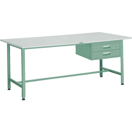 トラスコ TRUSCO 軽荷重作業台（300kg）AE型 1800X750XH740 2段引出付 グリーン色 AE-1800F2 509-9960