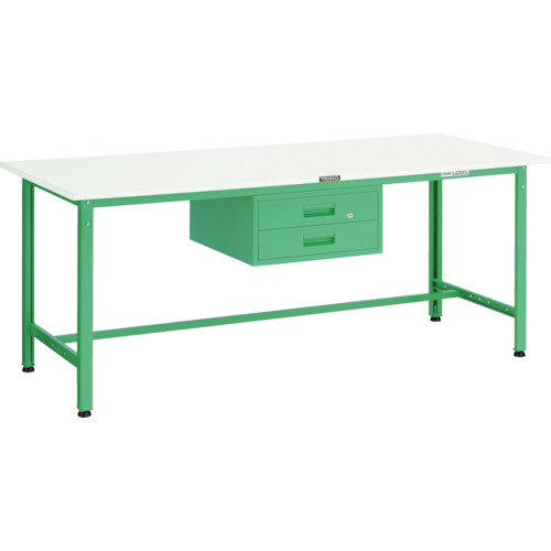 トラスコ TRUSCO 軽荷重作業台（300kg）AE型 1800X750XH740 2段引出付 ダークグレー色 AE-1800F2 DG 770-1543