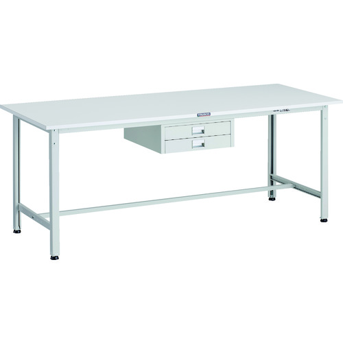 トラスコ TRUSCO 軽荷重作業台（300kg）AE型 1800X750XH740 薄型2段引出し付 ホワイト色 AE-1800UDC2 W 183-3854
