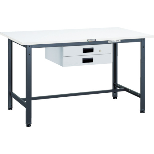 トラスコ TRUSCO 軽荷重作業台（300kg）AE型 1800X750XH740 薄型2段引出付 ホワイト色 AE-1800UDK2W 770-1632