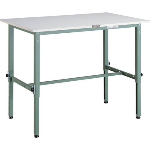 トラスコTRUSCO 軽荷重作業台高さ調節式（150kg）AEM型 1200X900XH650～950 基本タイプ グリーン AEM-1209 285-0991