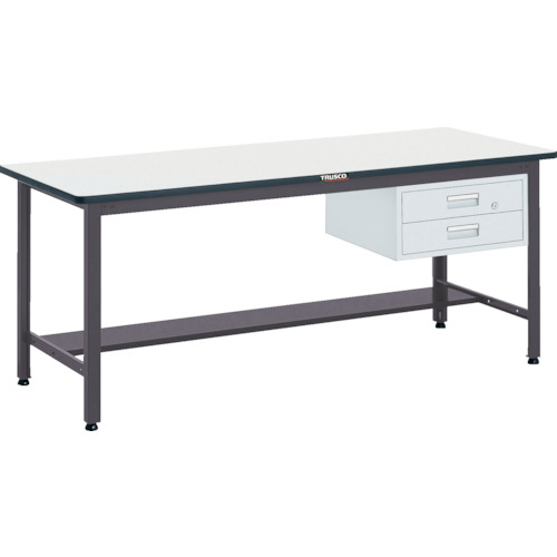 トラスコ TRUSCO 中荷重作業台（500kg）AEW型 1800X750XH740 2段引出付 ダークグレー色 AEWP-1875F2 278-0712