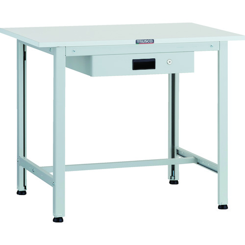 トラスコ TRUSCO 軽荷重作業台（200kg）AO型 900X600XH740 薄型1段引出付 ホワイト色 AO-0960UDK1 125-9122