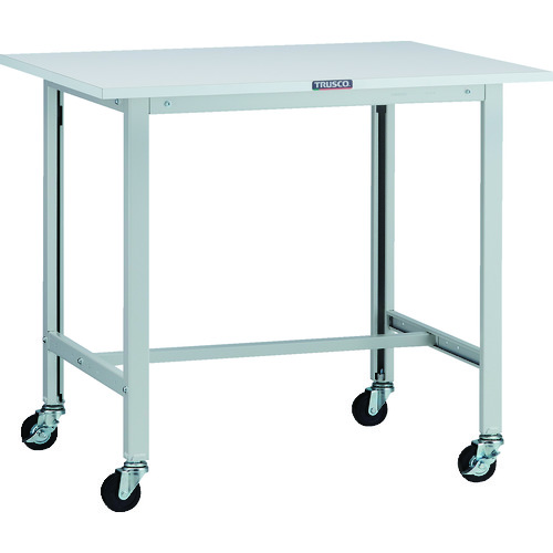 トラスコ TRUSCO 軽荷重作業台（100kg）AO型 900X750XH809 φ75キャスター付 ホワイト色 AO-0975C75 125-9126
