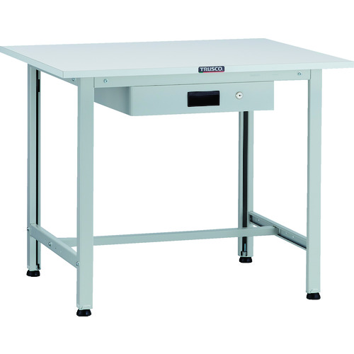 トラスコ TRUSCO 軽荷重作業台（200kg）AO型 900X750XH740 薄型1段引出付 ホワイト色 AO-0975UDK1 125-9128