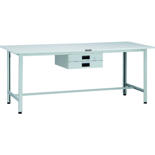 トラスコ TRUSCO 軽荷重作業台（200kg）AO型 1800X600XH740 薄型2段引出付 ホワイト色 AO-1860UDK2 125-9163