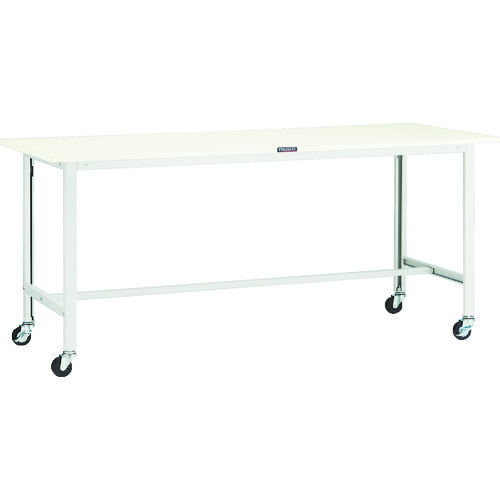 トラスコ TRUSCO 軽荷重作業台（100kg）AO型 1800X750XH809 φ75キャスター付 ホワイト色 AO-1875C75 125-9147