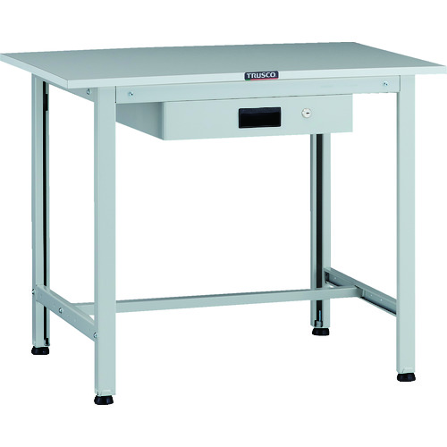 トラスコ TRUSCO 軽荷重作業台（200kg）AO型 900X600XH740 薄型1段引出付 ホワイト色 AOR-0960UDK1 137-1692