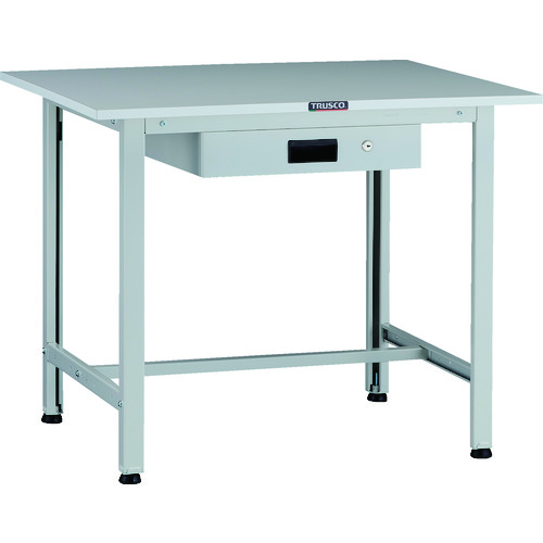 トラスコ TRUSCO 軽荷重作業台（200kg）AO型 900X750XH740 薄型1段引出付 ホワイト色 AOR-0975UDK1 137-1693