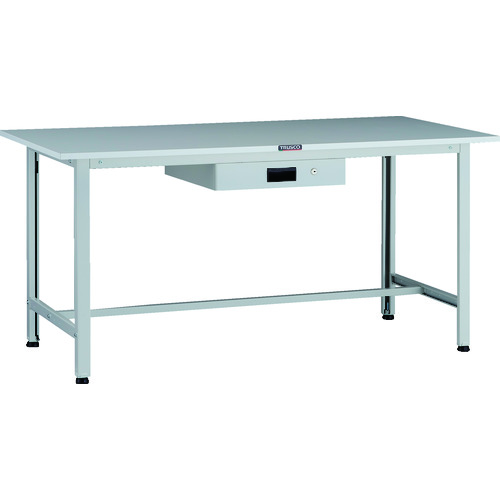 トラスコ TRUSCO 軽荷重作業台（200kg）AO型 1500X600XH740 薄型1段引出付 ホワイト色 AOR-1560UDK1 137-1696
