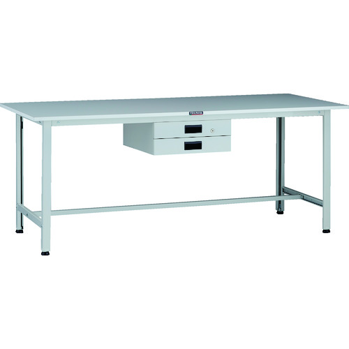 トラスコ TRUSCO 軽荷重作業台（200kg）AO型 1800X600XH740 薄型2段引出付 ホワイト色 AOR-1860UDK2 137-1707