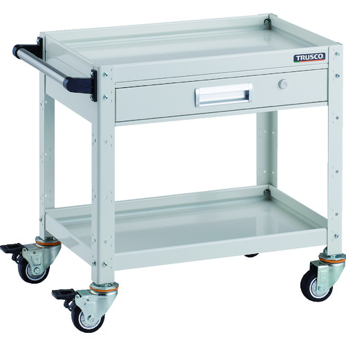 トラスコ TRUSCO ツールワゴン バーディワゴン 600X400 引出付 ウレタン車輪 ホワイト BDW-662VU-W 206-4182 (商品コード：173517)
