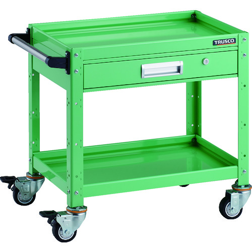 トラスコ TRUSCO ツールワゴン バーディワゴン 600X400 引出付 ウレタン車輪 ヤンググリーン BDW-662VU-YG 206-4183 (商品コード：173518)