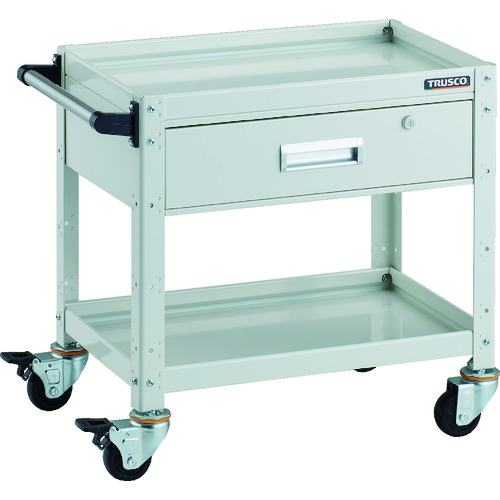 トラスコ TRUSCO ツールワゴン バーディワゴン 600X400XH600 深型1段引出付 ホワイト BDW-662Y-W 206-4198 (商品コード：173525)