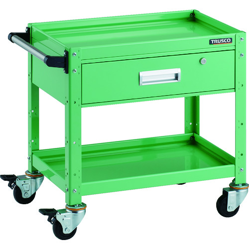 トラスコ TRUSCO ツールワゴン バーディワゴン 600X400XH600 深型1段引出付 ヤンググリーン BDW-662Y-YG 206-4199 (商品コード：173526)