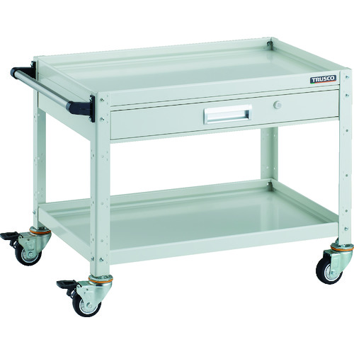 トラスコ TRUSCO ツールワゴン バーディワゴン 750X500 引出付 ウレタン車輪 ホワイト BDW-672VU-W 206-4184 (商品コード：173535)