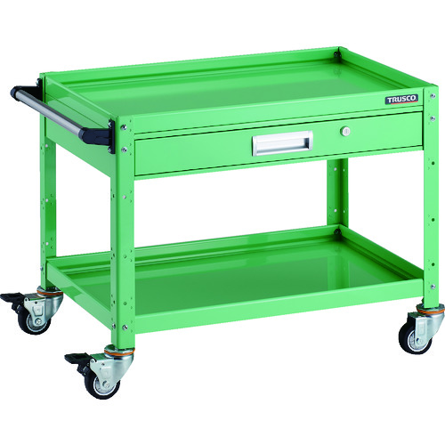 トラスコ TRUSCO ツールワゴン バーディワゴン 750X500 引出付 ウレタン車輪 ヤンググリーン BDW-672VU-YG 206-4185 (商品コード：173536)