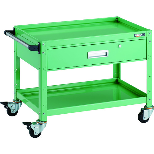 トラスコ TRUSCO ツールワゴン バーディワゴン 750X500XH600 深型1段引出付 ヤンググリーン BDW-672Y-YG 206-4201 (商品コード：173544)