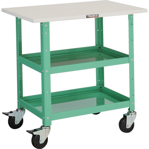 トラスコ TRUSCO ツールワゴン バーディワゴン 600X400 天板付 ヤンググリーン BDW-762T-YG 474-9715 (商品コード：173556)