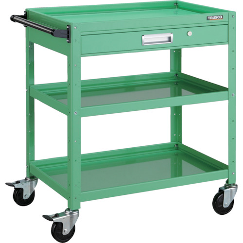 トラスコ TRUSCO ツールワゴン バーディワゴン 600X400 引出付 ヤンググリーン BDW-763V-YG 475-0080 (商品コード：173564)