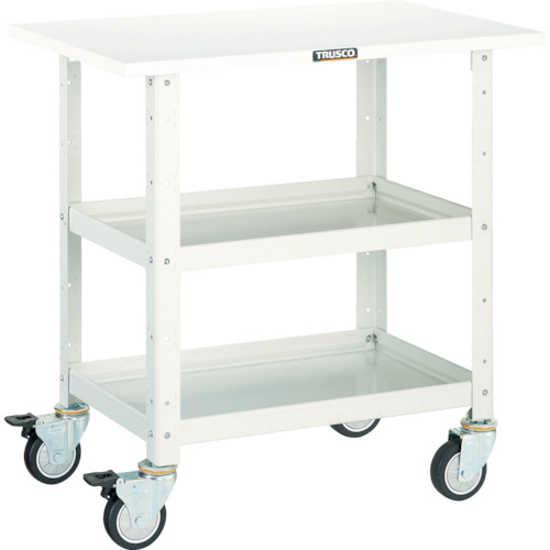 トラスコ TRUSCO ツールワゴン バーディワゴン 750X500 天板付 ウレタン車輪 ホワイト BDW-772TU-W 450-1471 (商品コード：173567)