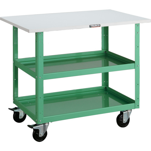 トラスコ TRUSCO ツールワゴン バーディワゴン 750X500 天板付 ヤンググリーン BDW-772T-YG 474-9723 (商品コード：173572)