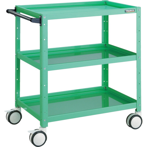 トラスコ TRUSCO ツールワゴン バーディワゴン 750×500×H740 ウレタン双輪 ヤンググリーン BDW-773D-YG 474-9863 (商品コード：173574)