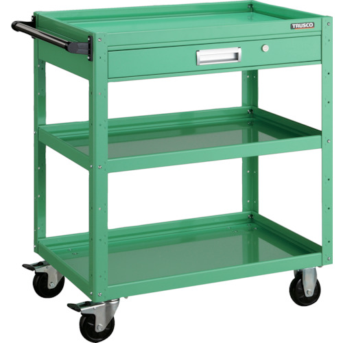 トラスコ TRUSCO ツールワゴン バーディワゴン 750X500 引出付 ヤンググリーン BDW-773V-YG 475-0098 (商品コード：173580)