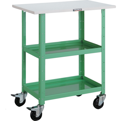 トラスコ TRUSCO ツールワゴン バーディワゴン 600X400 天板付 ヤンググリーン BDW-962T-YG 474-9731 (商品コード：173594)