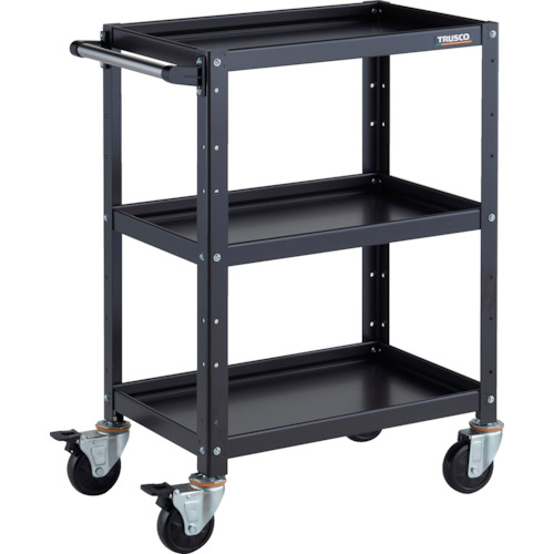 トラスコ TRUSCO ツールワゴン バーディワゴン 600X400XH880 3段 ブラック BDW-963-BKBK 326-7600 (商品コード：173597)