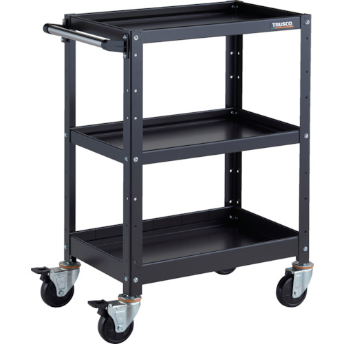 トラスコ TRUSCO ツールワゴン バーディワゴン 600X400XH880 浅2深1段 ブラック BDW-963F1-BKBK 326-7610 (商品コード：173602)