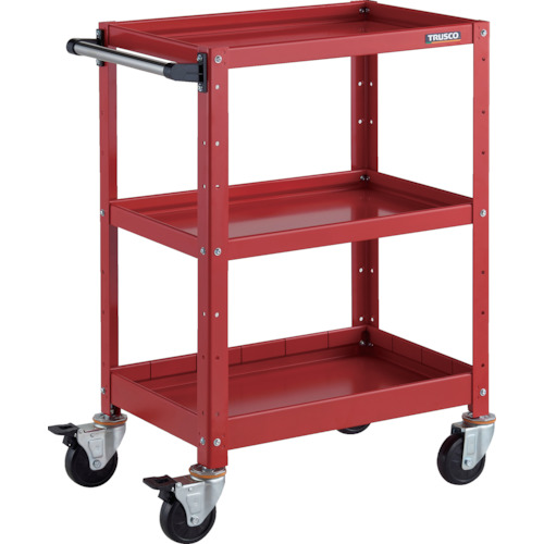 トラスコ TRUSCO ツールワゴン バーディワゴン 600X400XH880 浅2深1段 レッド BDW-963F1-RR 326-7611 (商品コード：173608)